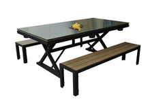 Load image into Gallery viewer, Airzone Outdoor Play 7' Multi-Use Billiard Table with Bench Seating