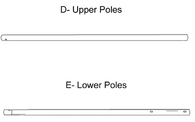 Replacement Poles for Net Enclosure - Airzone (Walmart) 12' Trampoline