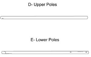 Replacement Poles for Net Enclosure - Airzone (Walmart) 12' Trampoline