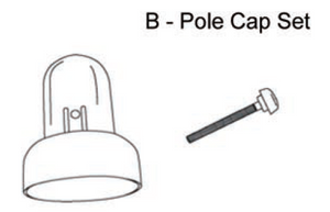 AirZone 8' Trampoline Enclosure Pole Caps w/ Locking Nut (Set of 4, Part B, Model 00408 and AZJ-8))