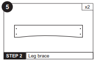 Leg Braces for BT-3026 (BT-3026-005) 7' Billiard Table (Set of 2)