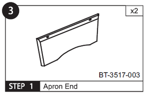 Short Apron Side for BT-3517 Billiard Part # 003