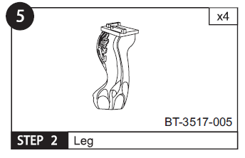 Set of 4 legs for BT-3517 Billiard Part # 005