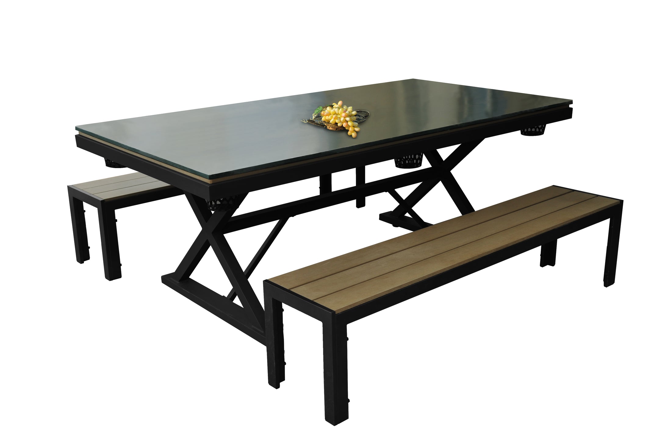 Airzone Outdoor Play 7' Multi-Use Billiard Table with Bench Seating