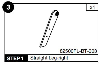 Straight Leg-Right for BT-2500FL Folding Billiard