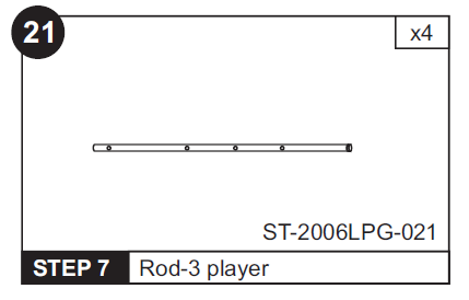 3 Player Rod for ST-2006LPG 48