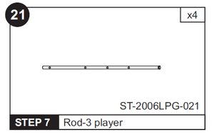 3 Player Rod for ST-2006LPG 48" Foosball Table (ST-2006LPG-021)