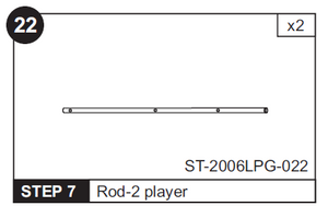 2-Player Rod for ST-2006LPG 48" Foosball Table (ST-2006LPG-022)