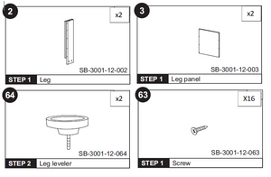 Complete Leg Kit for SB-3001-12 12' Shuffleboard by Airzone Play