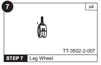 Leg Wheels (Set of 4) for TT-3502-2 Table Tennis Table (TT-3502-2-007)